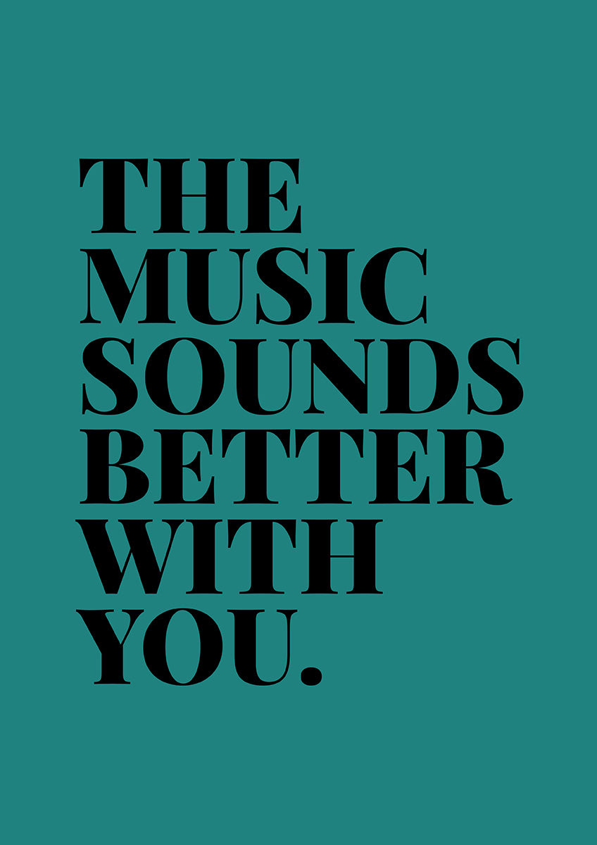 The Music Sounds Better With You Print Teal Disko Kids