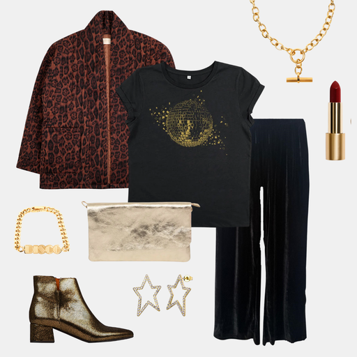 Shop The Look - Velvet Trousers Leopard Jacket