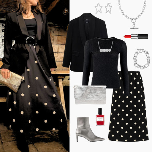 Spot Skirt & Burgundy Knit