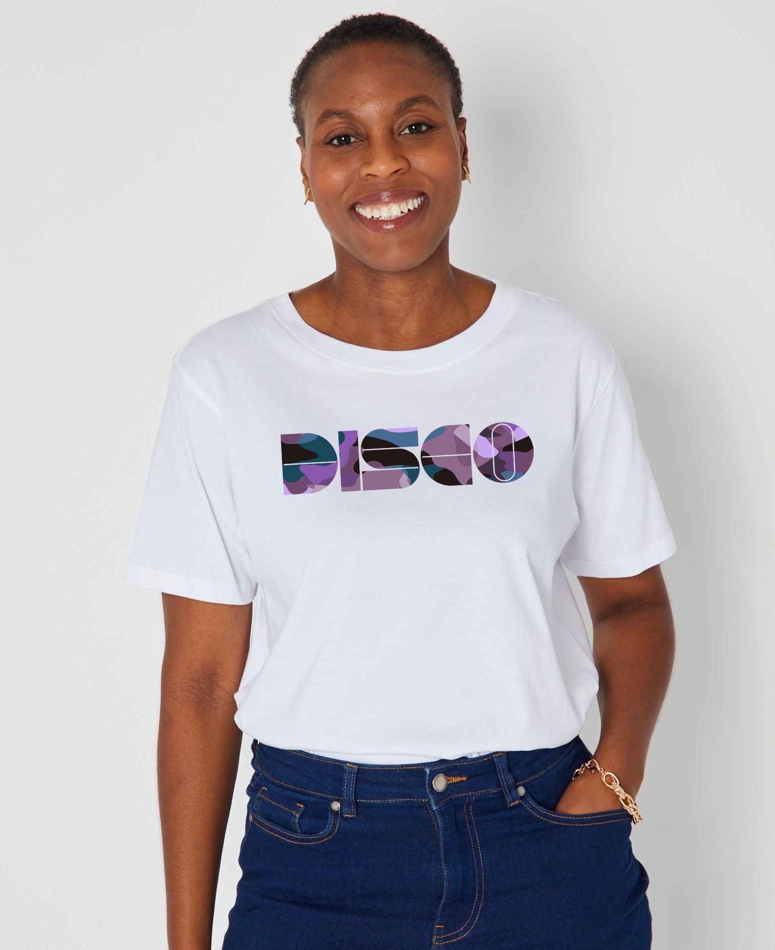 DISCO Donna Tshirt White & Camouflage