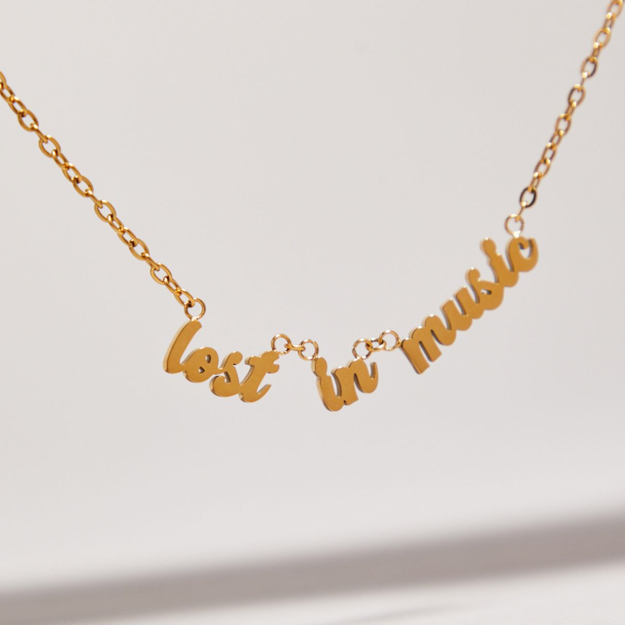 lost in music gold pendant gift for music lover
