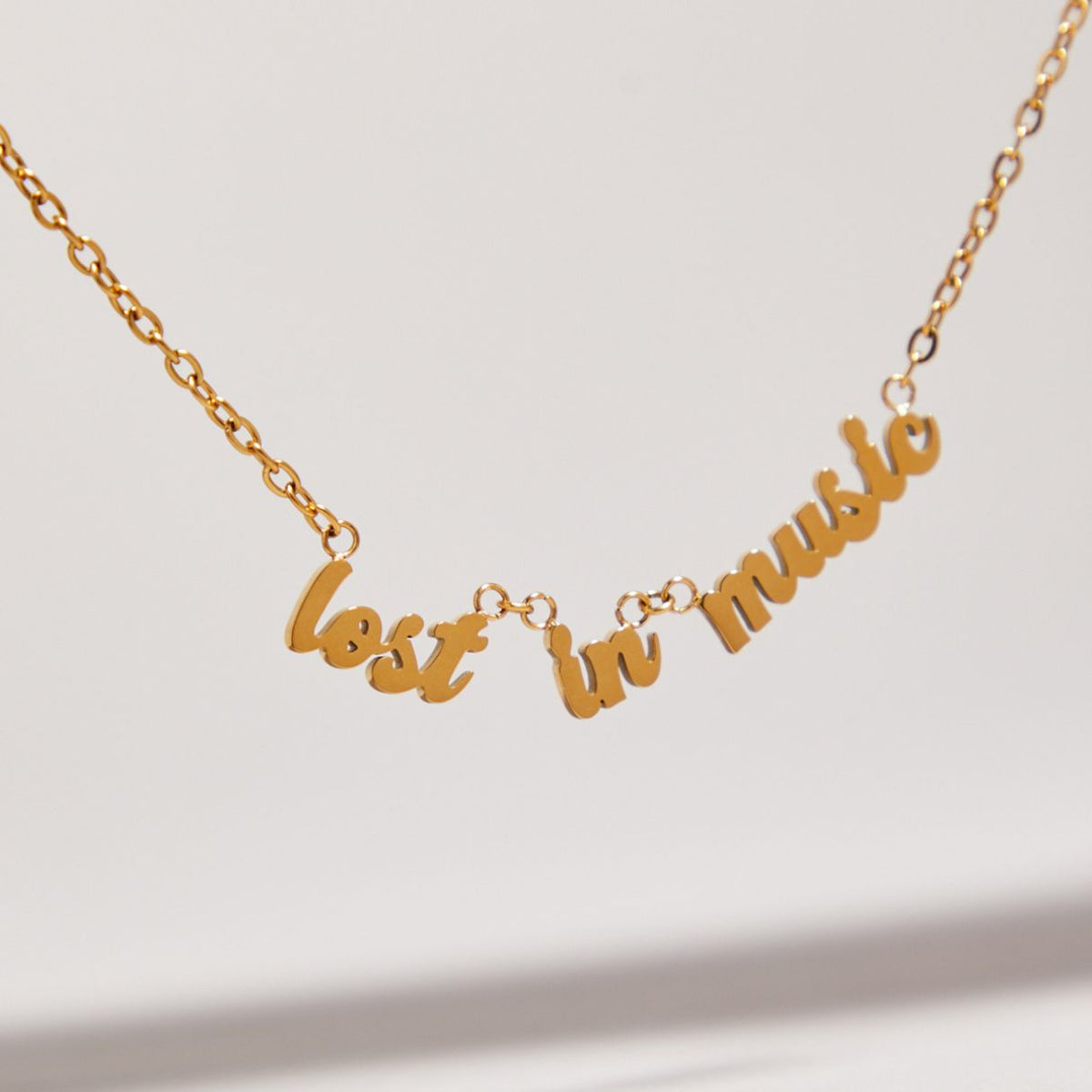 lost in music gold pendant gift for music lover