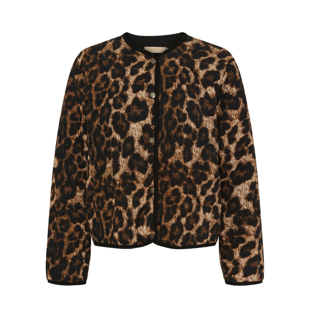Dark Leopard Print Quilted Jacket