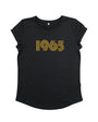 Womens 1965 black Tshirt with gold print - Disko Kids 