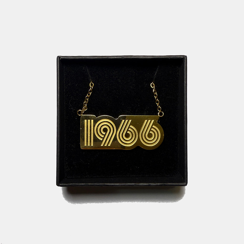 Gold 1966 Birthday Present Pendant Necklace - Disko Kids