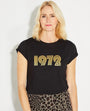 Womens 1972 black Tshirt with gold print - Disko Kids 