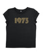 Womens 1973 black Tshirt with print - Disko Kids 