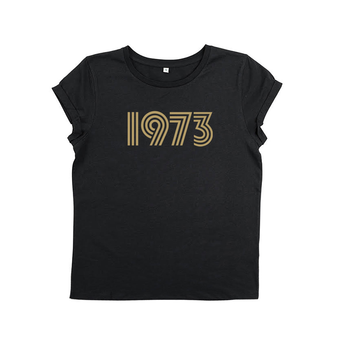 Womens 1973 black Tshirt with print - Disko Kids 