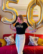 Womens 1974 black Tshirt with gold print - Disko Kids 