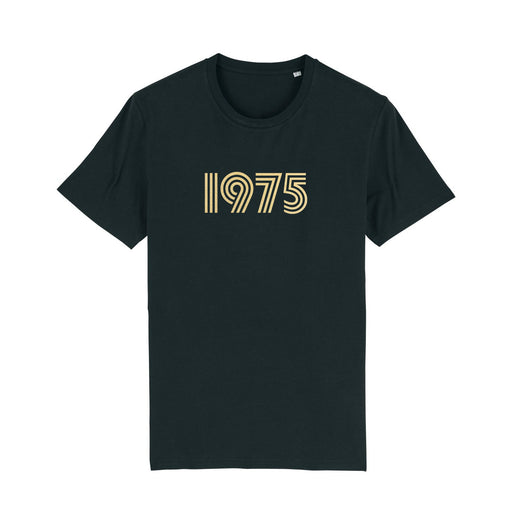 Unisex 1975 black tshirt with gold print - Disko Kids