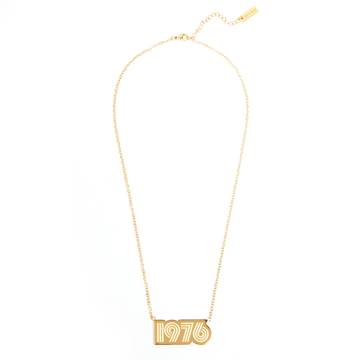 Gold 1976 Birthday Present Pendant Necklace - Disko Kids