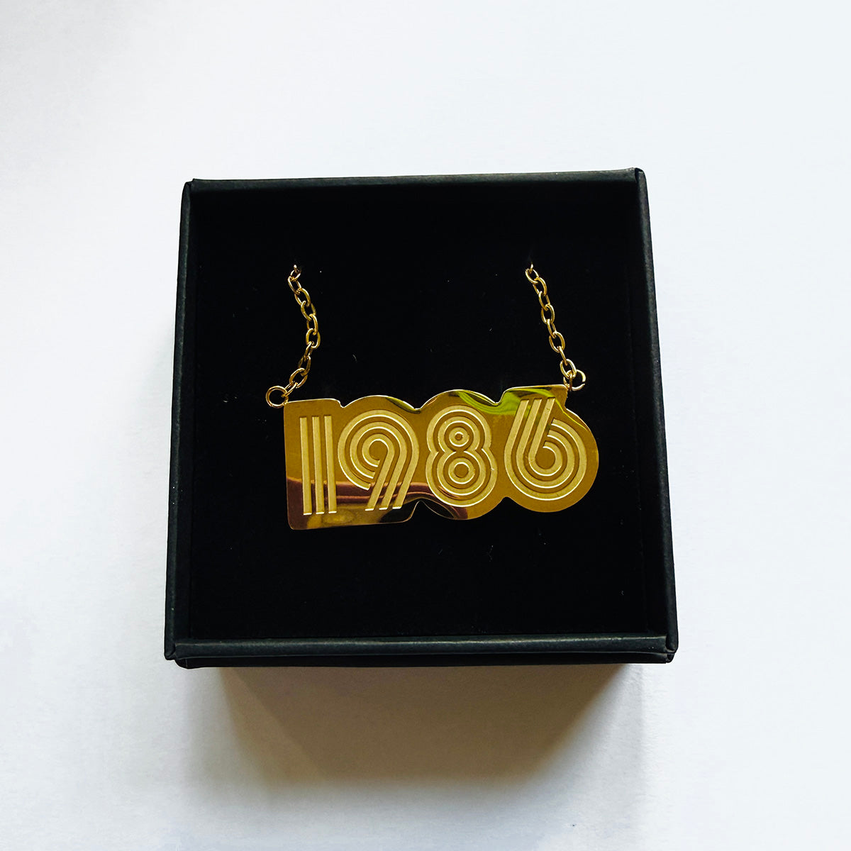 gold 1986 necklace 40th birthday disko kids