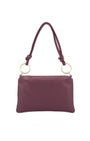 Burgundy leather evening bag shoulder cross body gold hardware