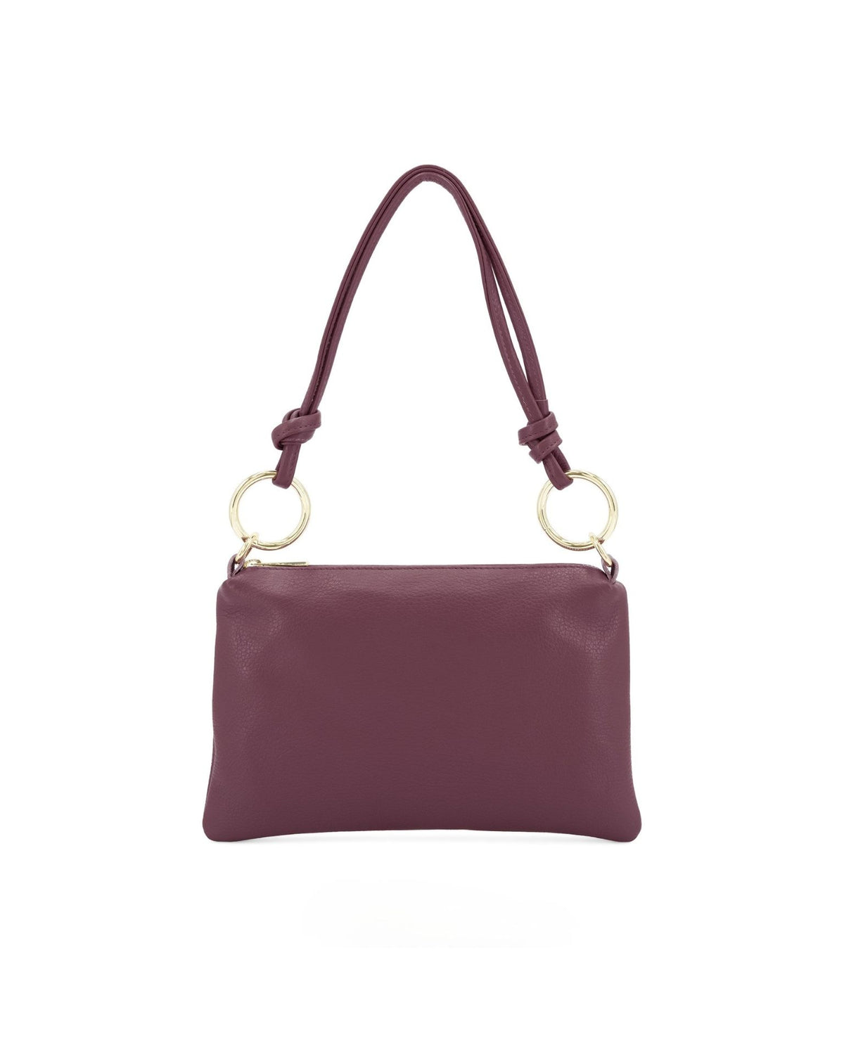 Burgundy leather evening bag shoulder cross body gold hardware
