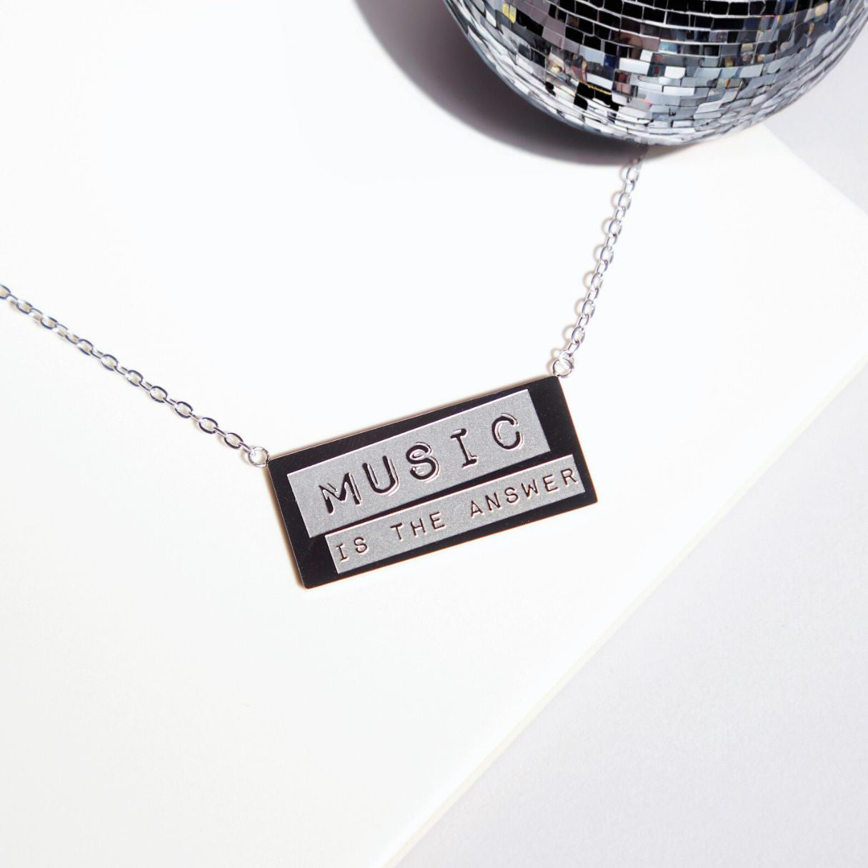 Music Is The Answer Silver Pendant Disko Kids 