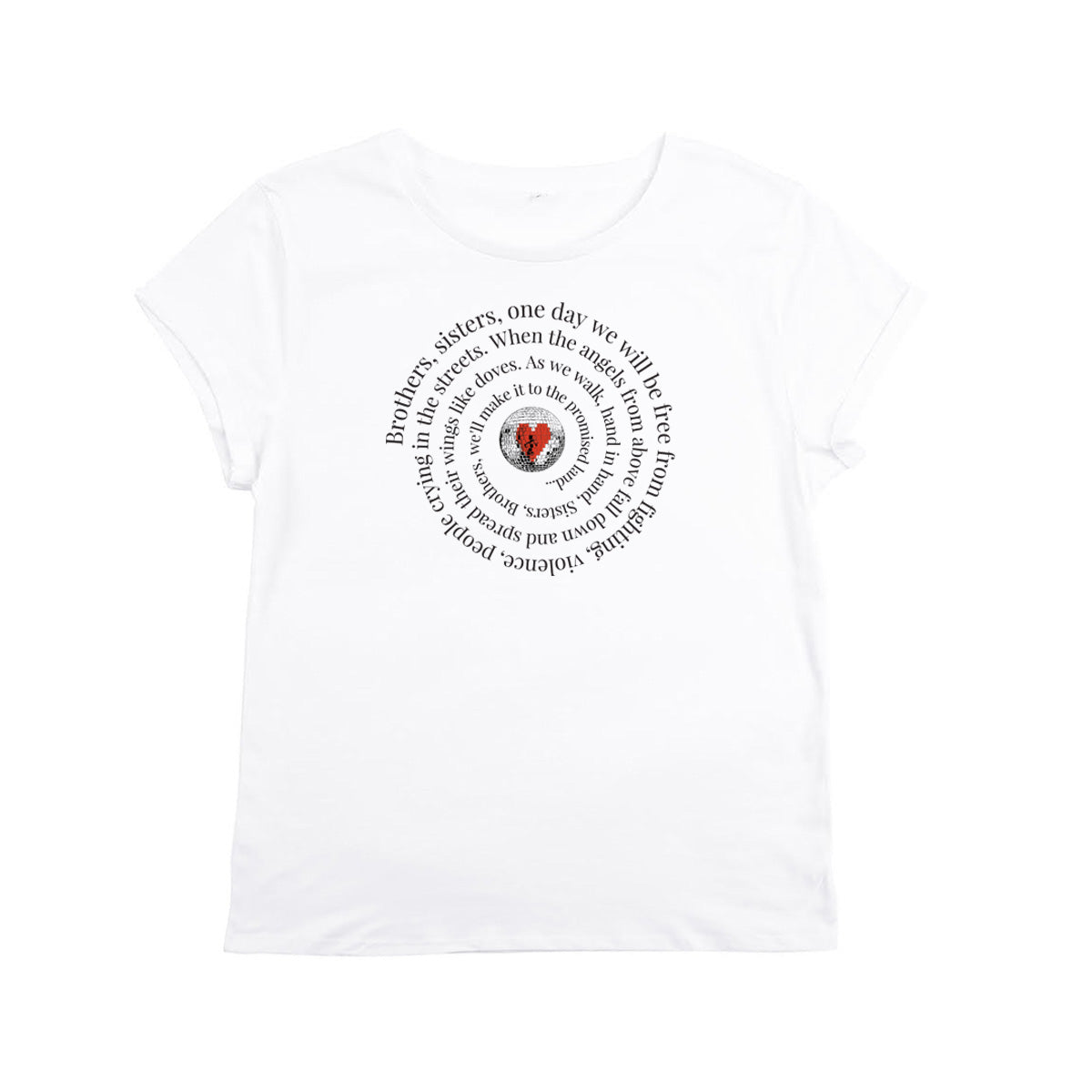 Brothers, Sisters tshirt with black & red ink - Disko Kids