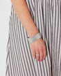 elasticated stretch silver cuff bracelet waterproof