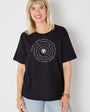 Brothers, Sisters Promised Land graphic design tshirt with white & pink ink- Disko Kids