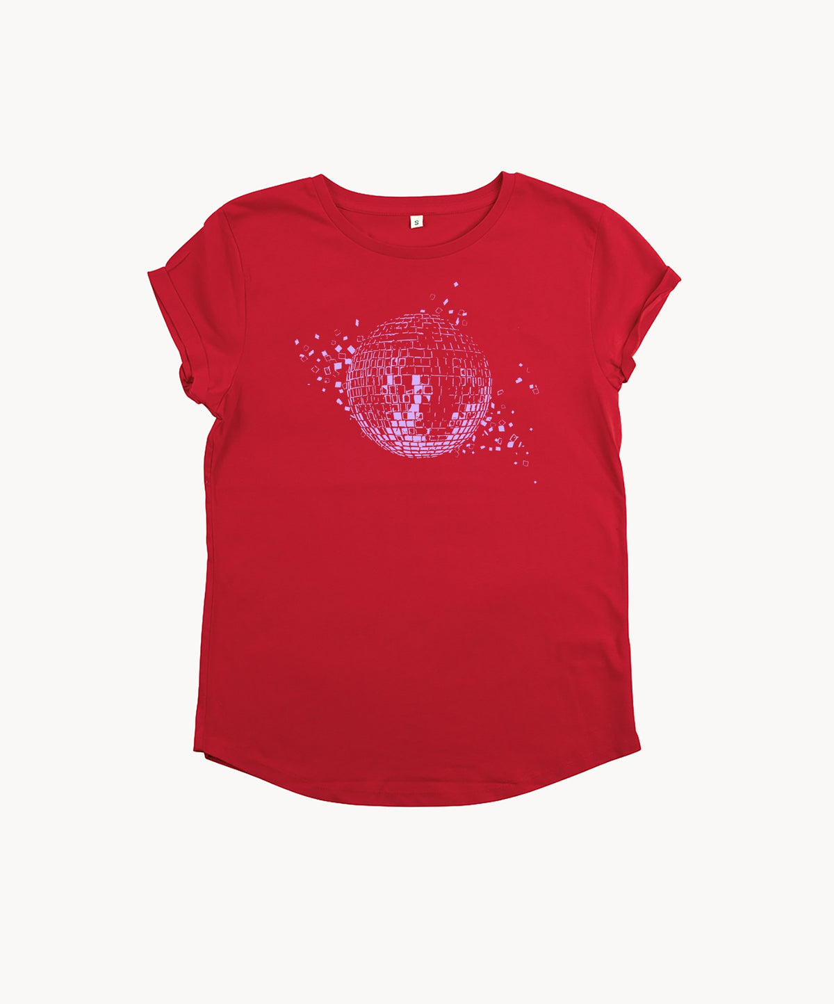 red short sleeve tshirt with glitter ball