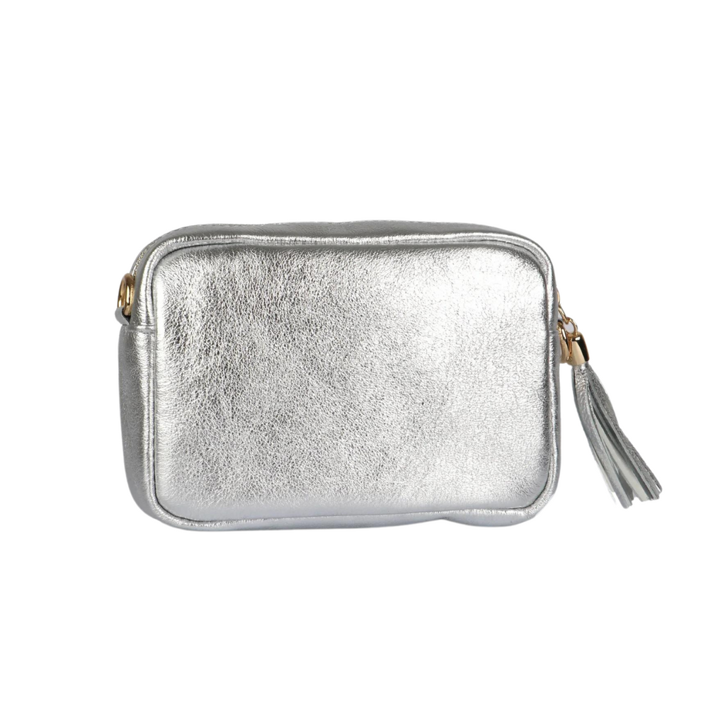Silver Leather Small Disco Bag