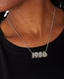 Necklace with '1986' design in silver - disko kids 40th birthday present
