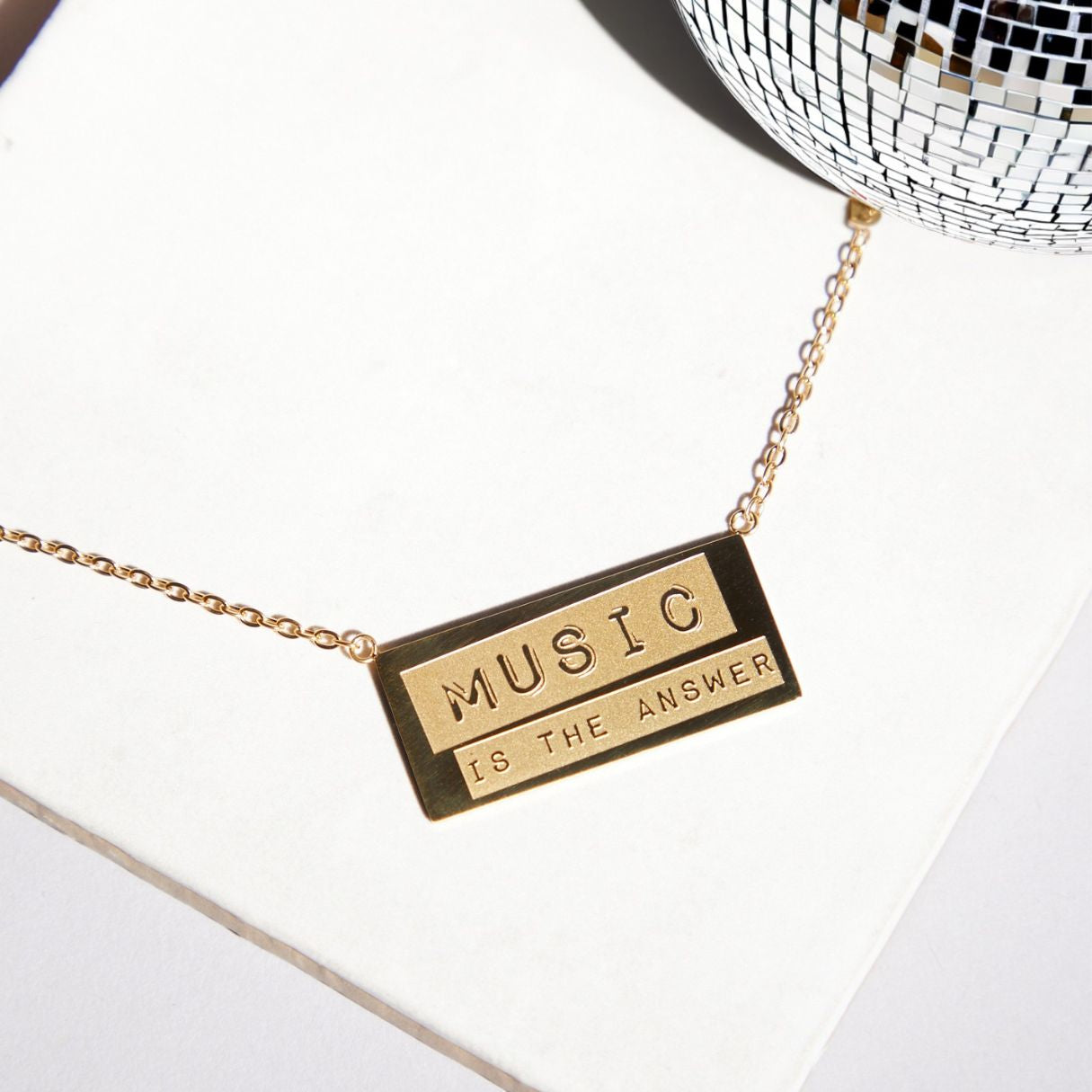 Music Is The Answer Gold Pendant Disko Kids 