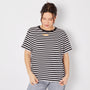 Woman wearing a black and white striped t-shirt against a plain background donna tshirt disko kids