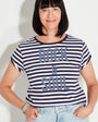 rock & soul navy and blue striped candi tshirt disko kids