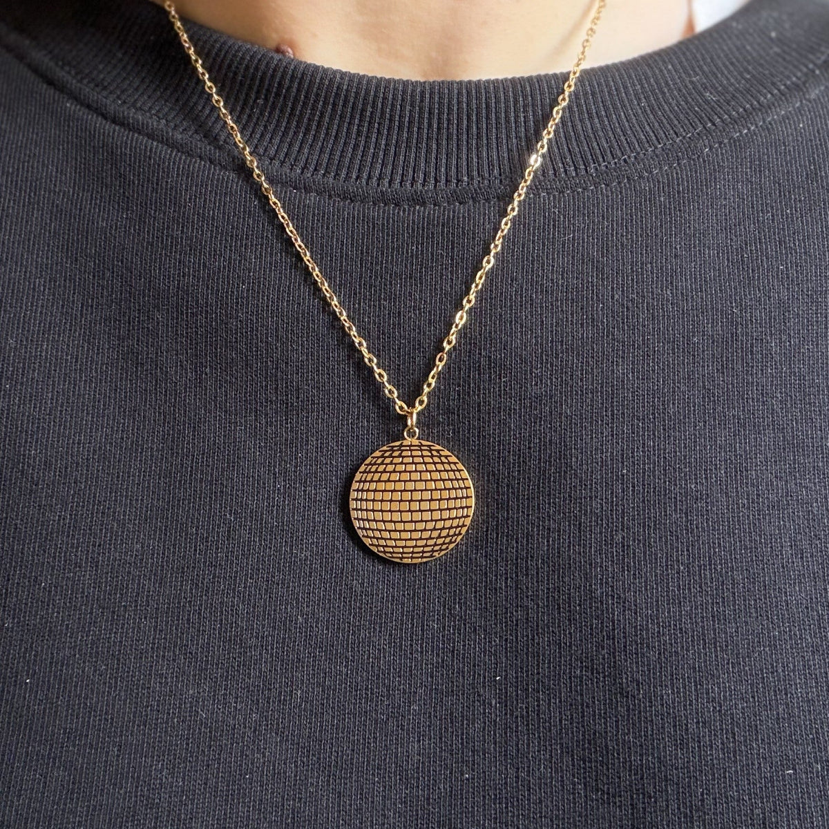 Disco Ball pendant necklace disko kids womens Jewellery