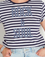 rock & soul navy and blue striped candi tshirt disko kids