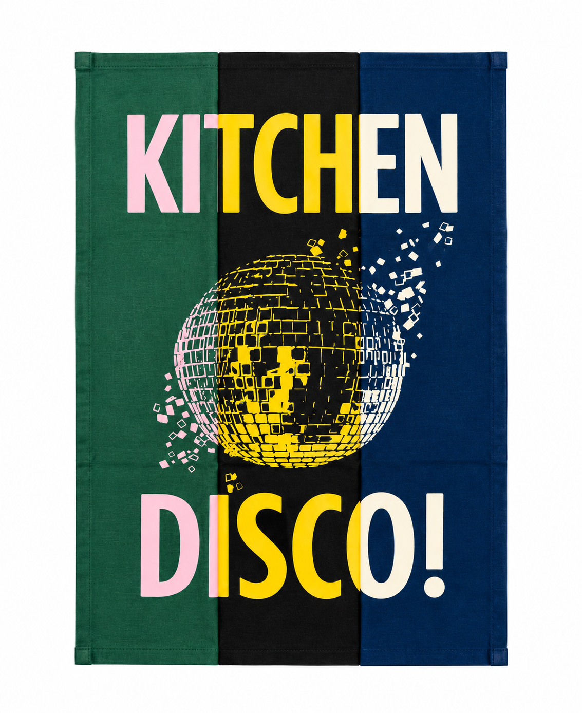 Kitchen Disco Tea Towel Black & Gold