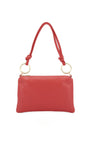 Red leather shoulder bag gold hardware knot handle 