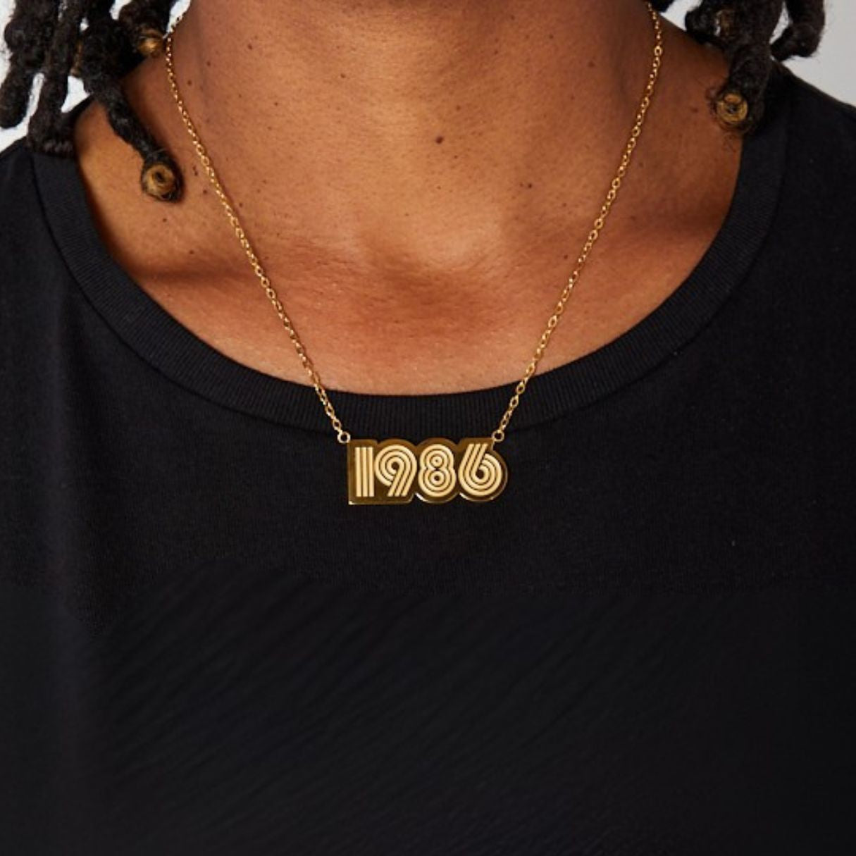 gold 1986 necklace 40th birthday disko kids