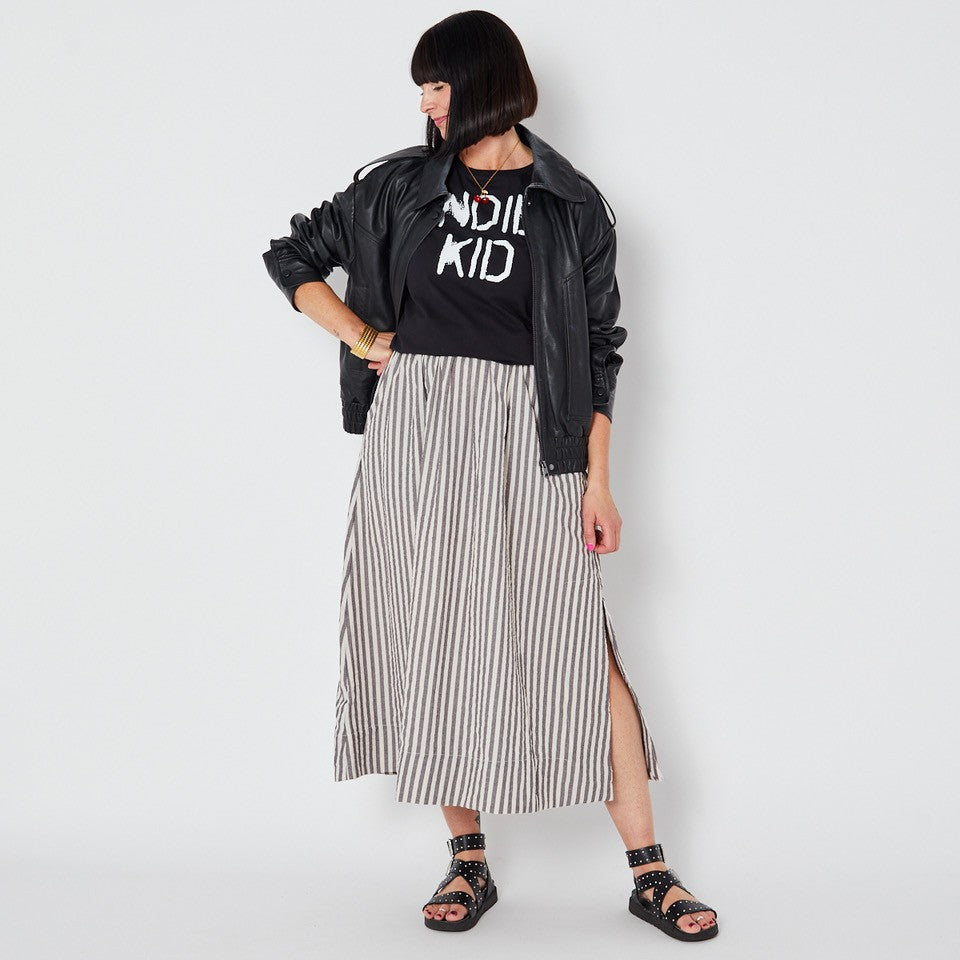 Striped A Line Skirt