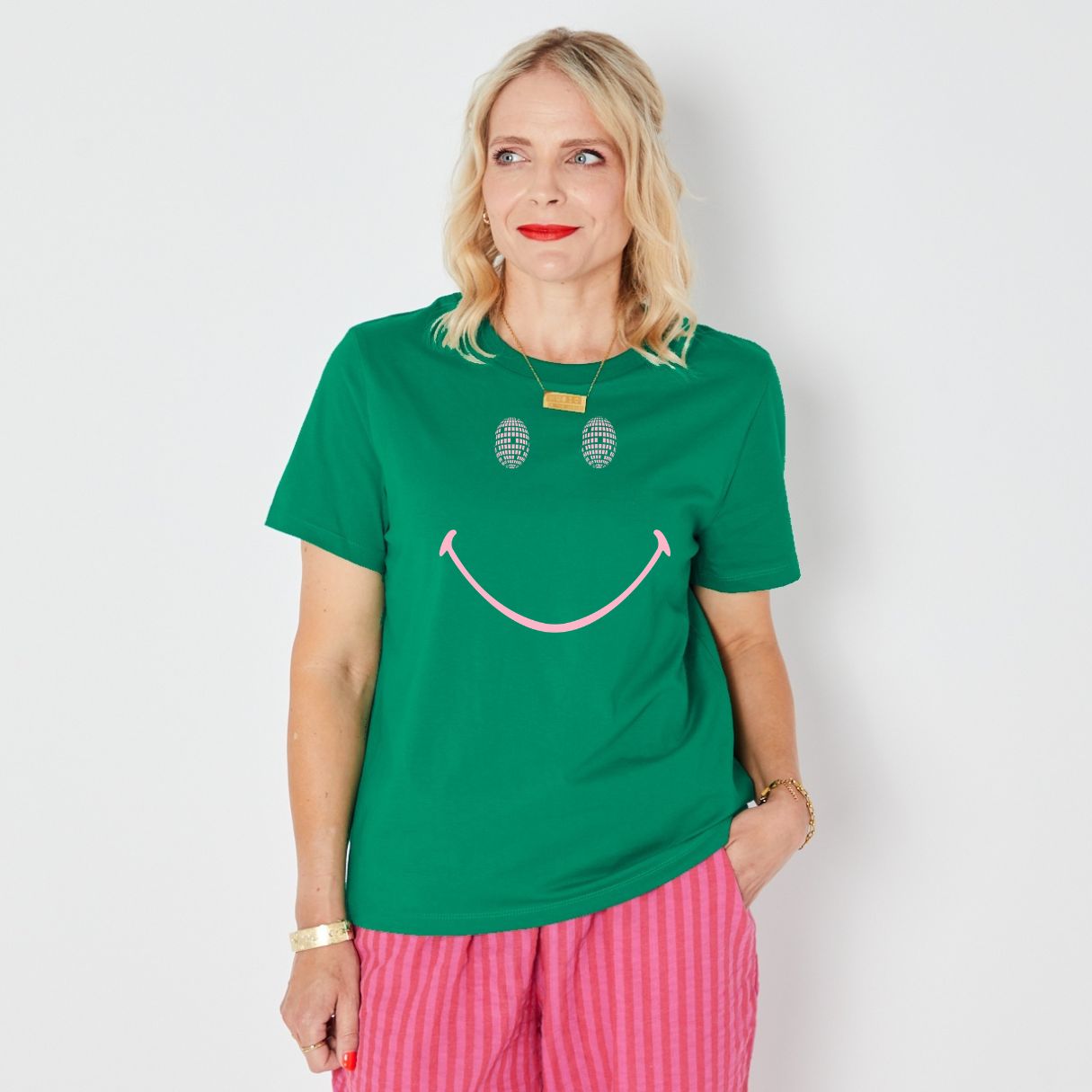disco smile disko kids green tshirt with smile graphic 
