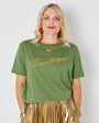 discotheque olive green disko kids graphic tshirt retro inspired