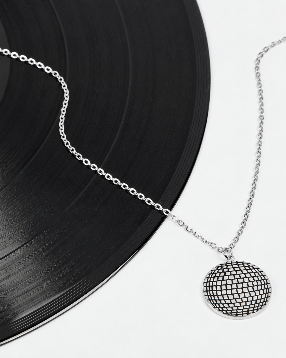Disco Ball Pendant Silver