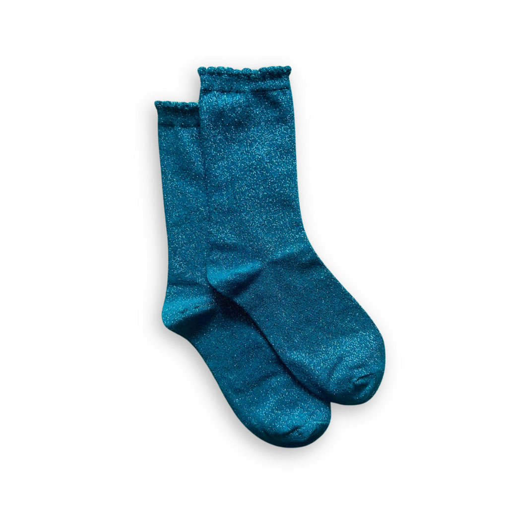 Sparkly Ankle Socks Teal Gift - Disko Kids