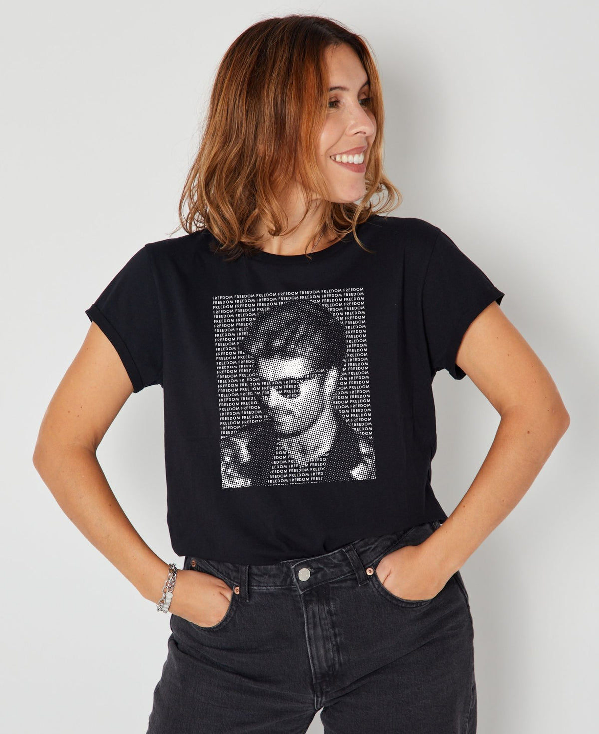 Careless Disco Candi Tshirt Black george michael inspired graphic tshirt shown on model