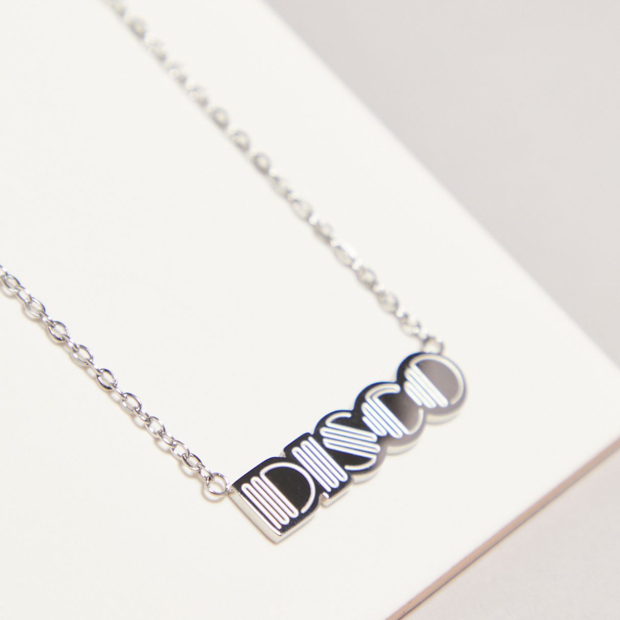Disco silver  Necklace Pendant Large Disko Kids 