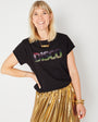 Black Disco Embellished Tshirt Disko Kids Womenswear