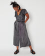 Black & Silver Metallic stripe jumpsuit - Disko Kids