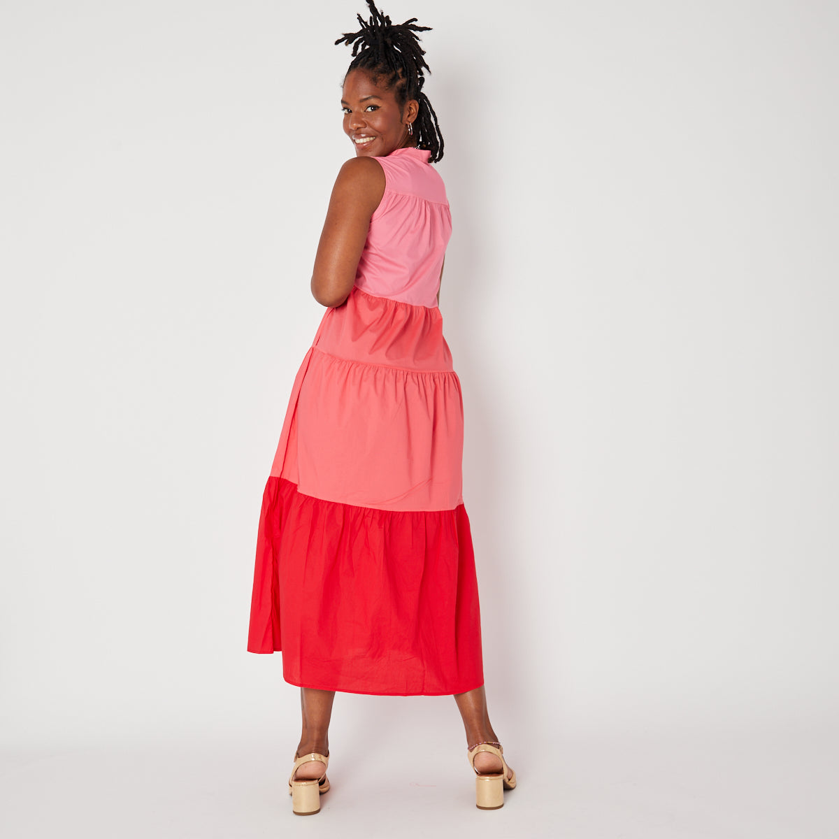 Pink Tiered Womens Dress - Disko Kids