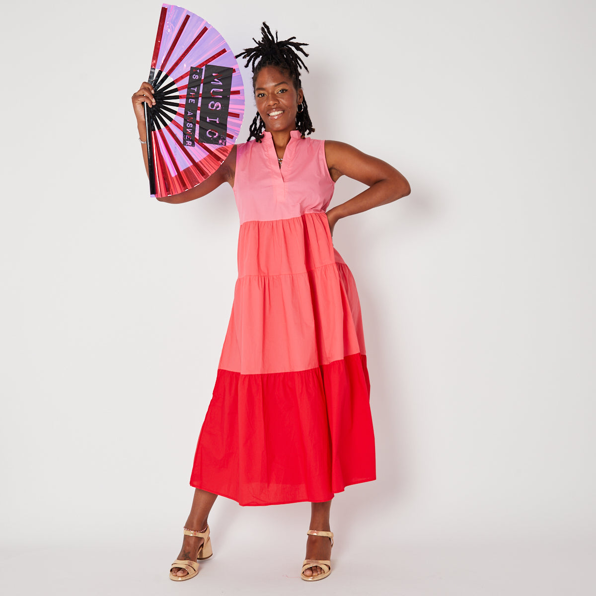 Pink Tiered Womens Dress - Disko Kids