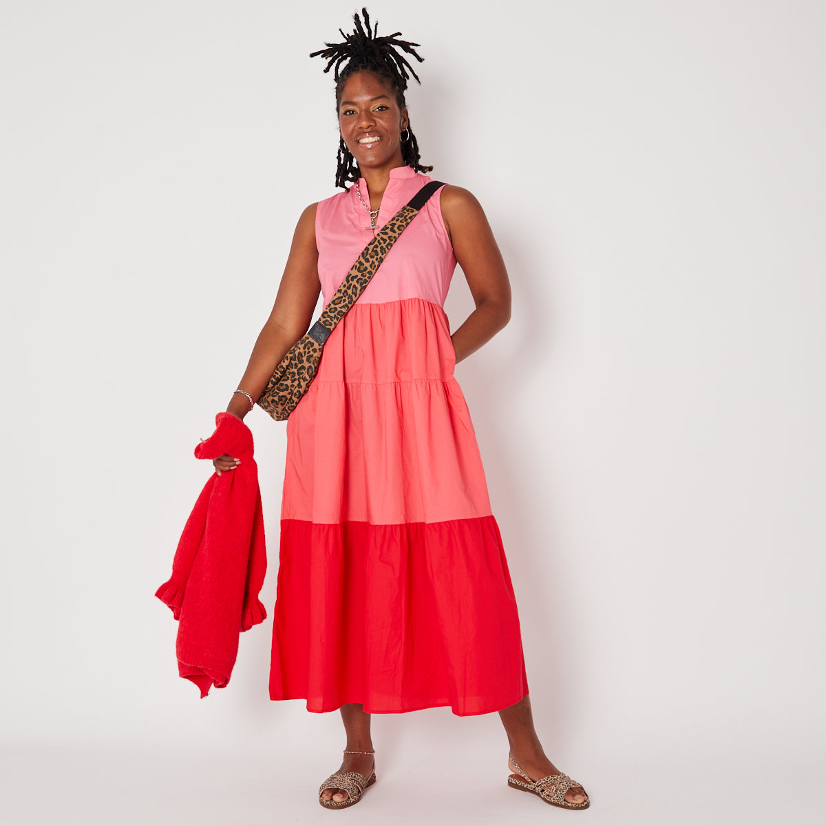 Pink Tiered Womens Dress - Disko Kids
