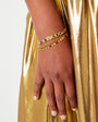 gold kerb chain bracelet with mini discs layering jewellery