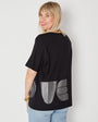 Womens black tshirt with Love design disco ball disko kids