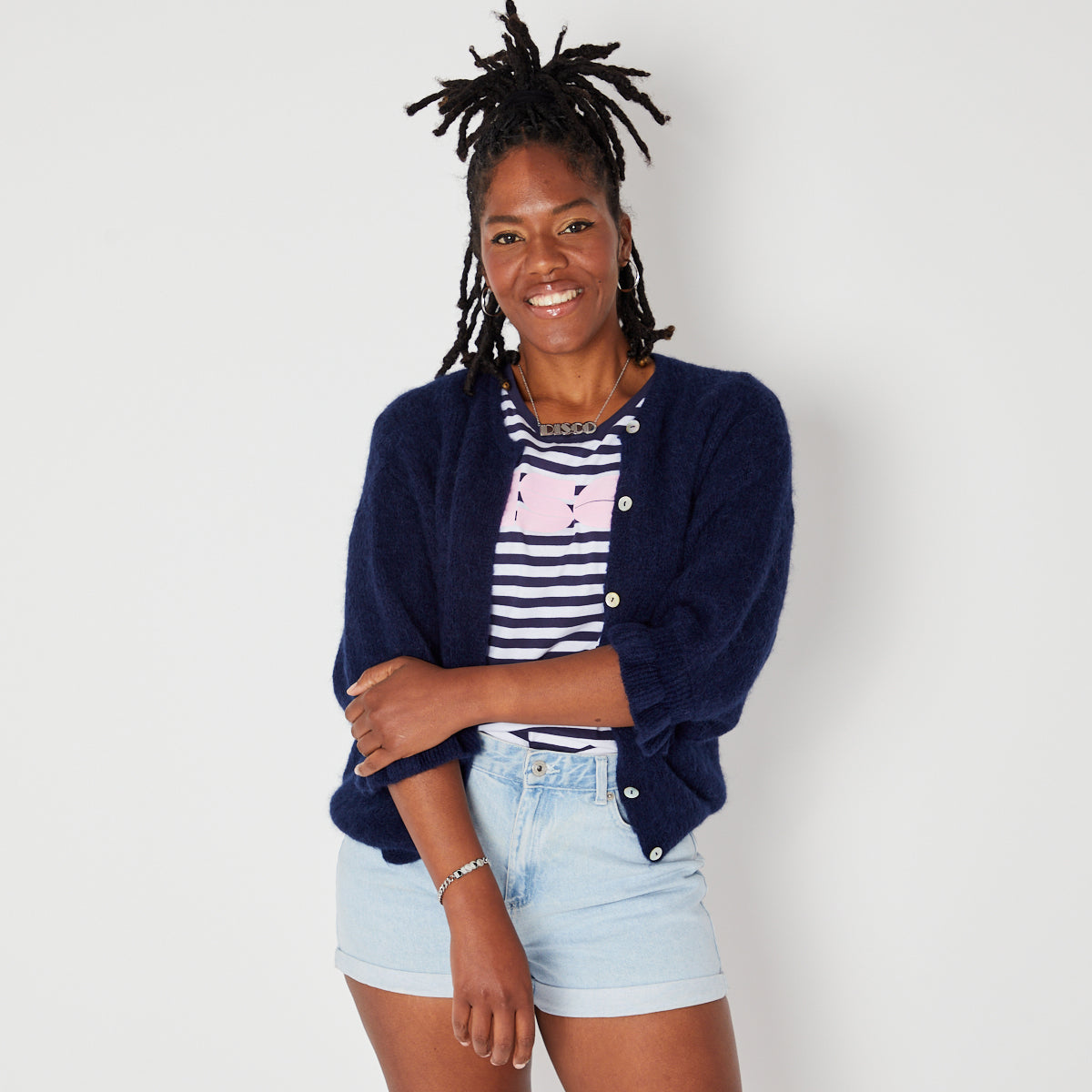 alpaca mix frill cardigan - disko kids