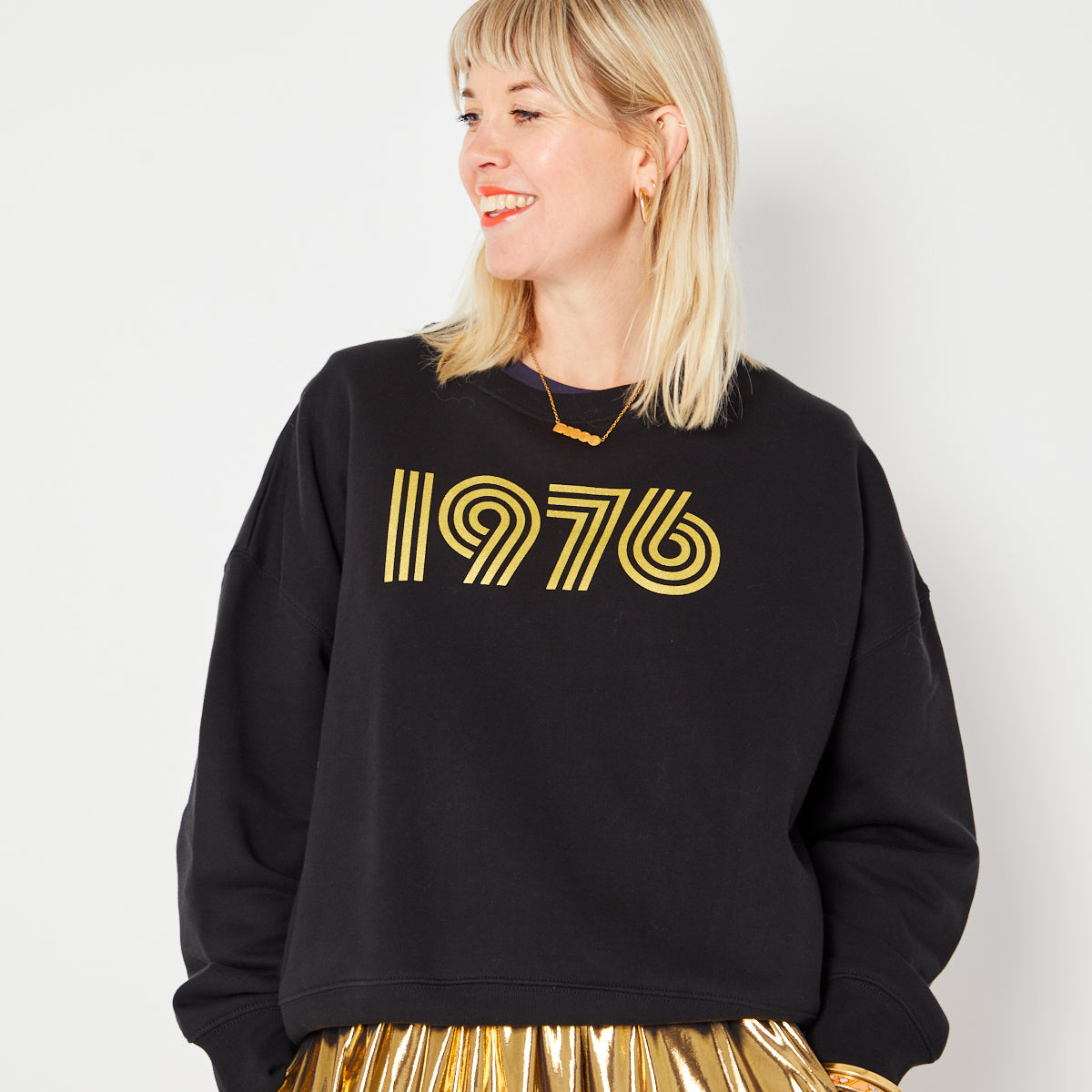 1976 black & gold years sweatshirt Disko Kids 