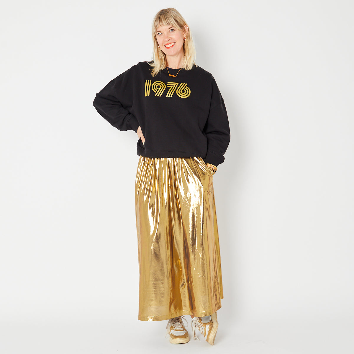 1976 black & gold years sweatshirt Disko Kids 